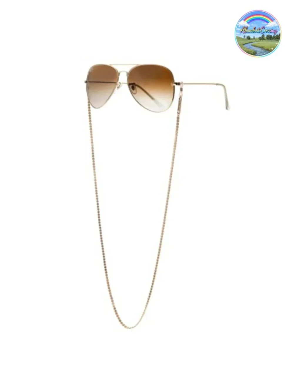 Gold Tone Plated Eyeglass Chain for Women, 30 Inch Glasses Strap